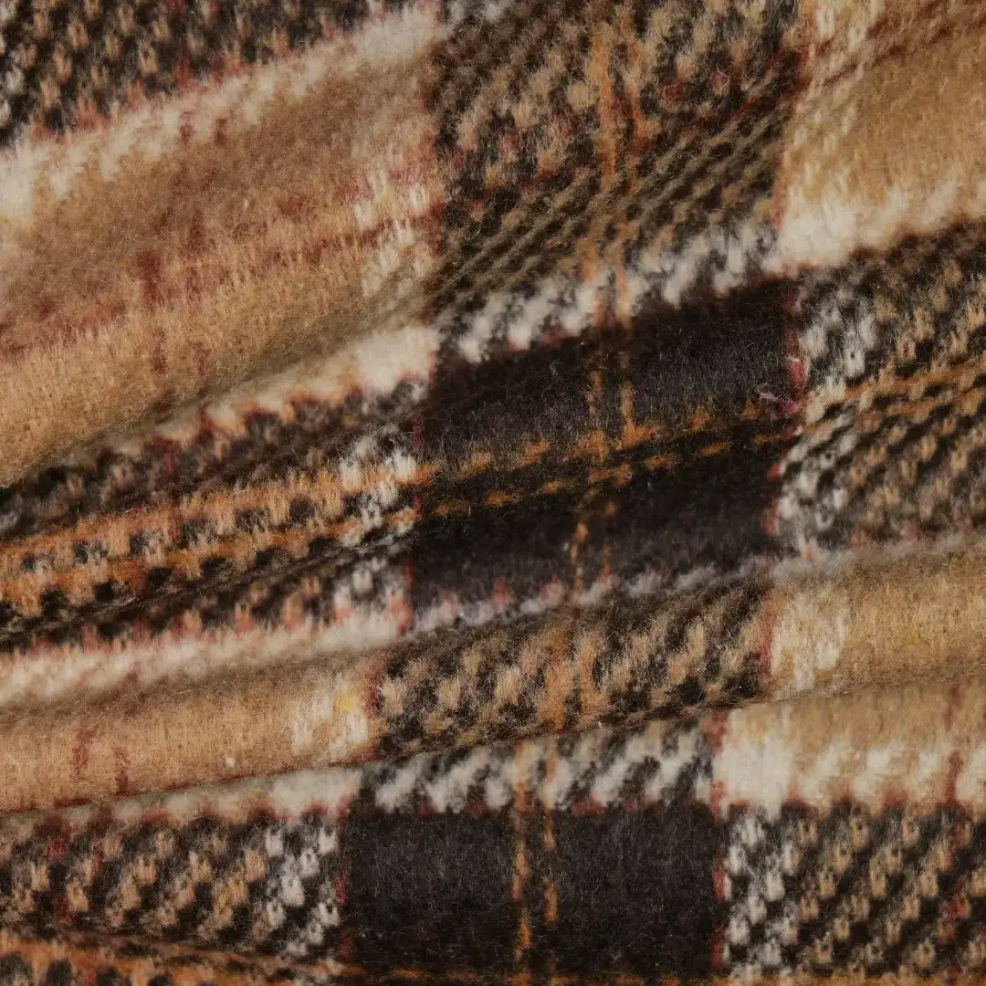 China Fabric for Jackets,Blazer,Suit Yarn Dyed Check Woven Blended Fabric Wool Polyester Brown color buy from China wholesaler bulk order at wholesale price free worldwide shipping Alibaba