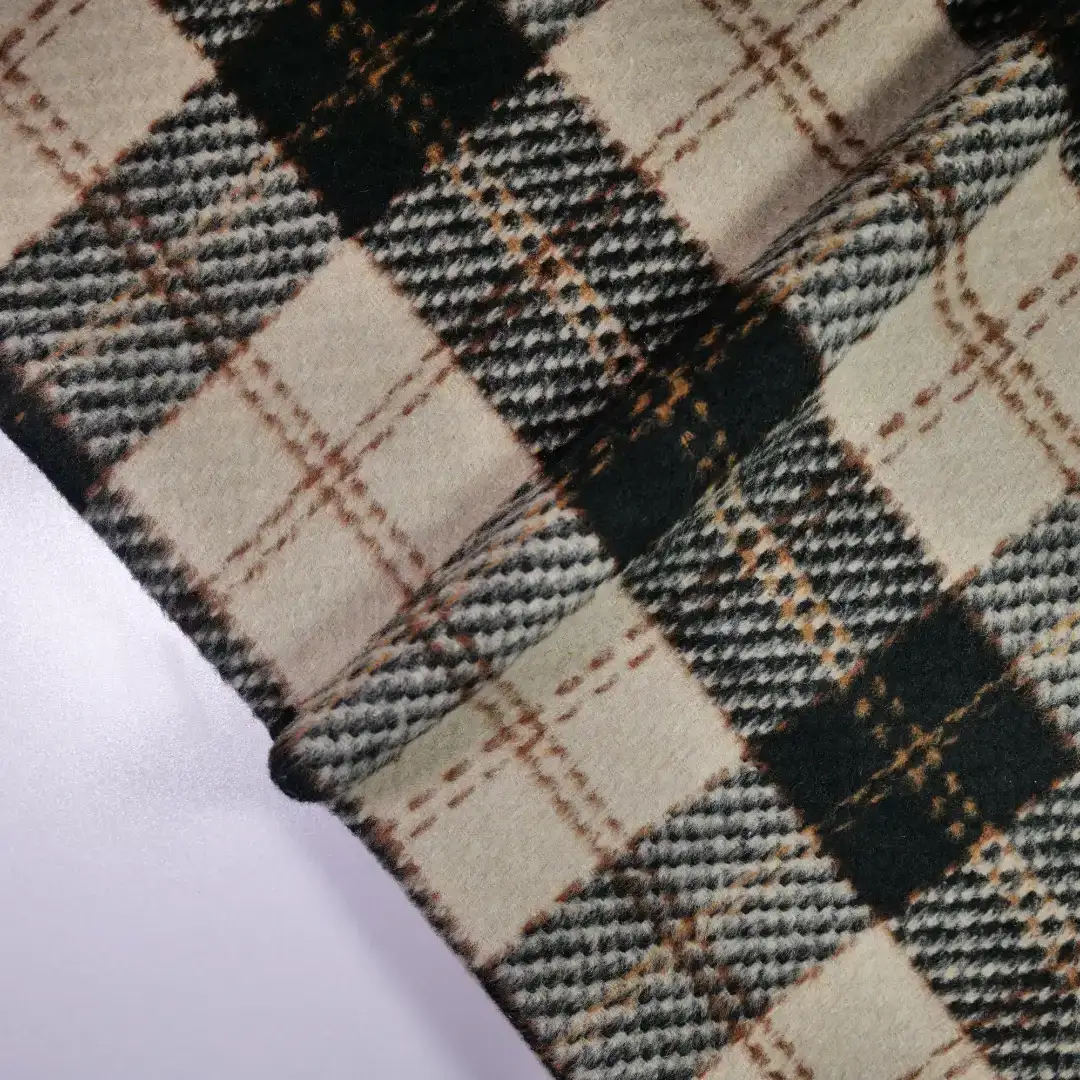 China Fabric for Jackets,Blazer,Suit Yarn Dyed Check Woven Blended Fabric Wool Polyester Brown color buy from China wholesaler bulk order at wholesale price free worldwide shipping Alibaba