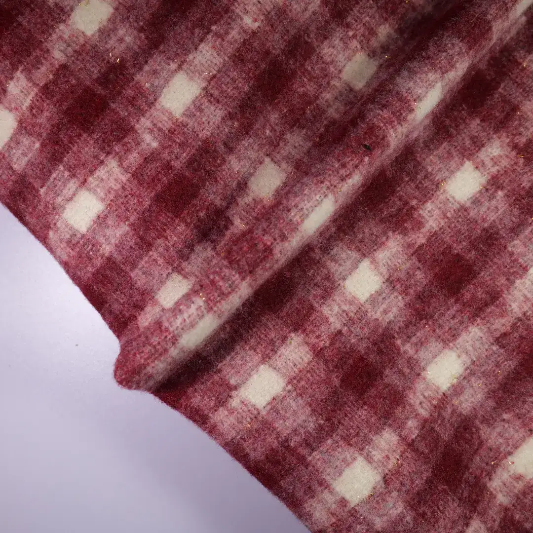 China Fabric for Jackets,Blazer,Overcoat,Suit Yarn Dyed Check Woven Blended Fabric Wool Polyester Red color buy from China wholesaler bulk order at wholesale price free worldwide shipping Alibaba