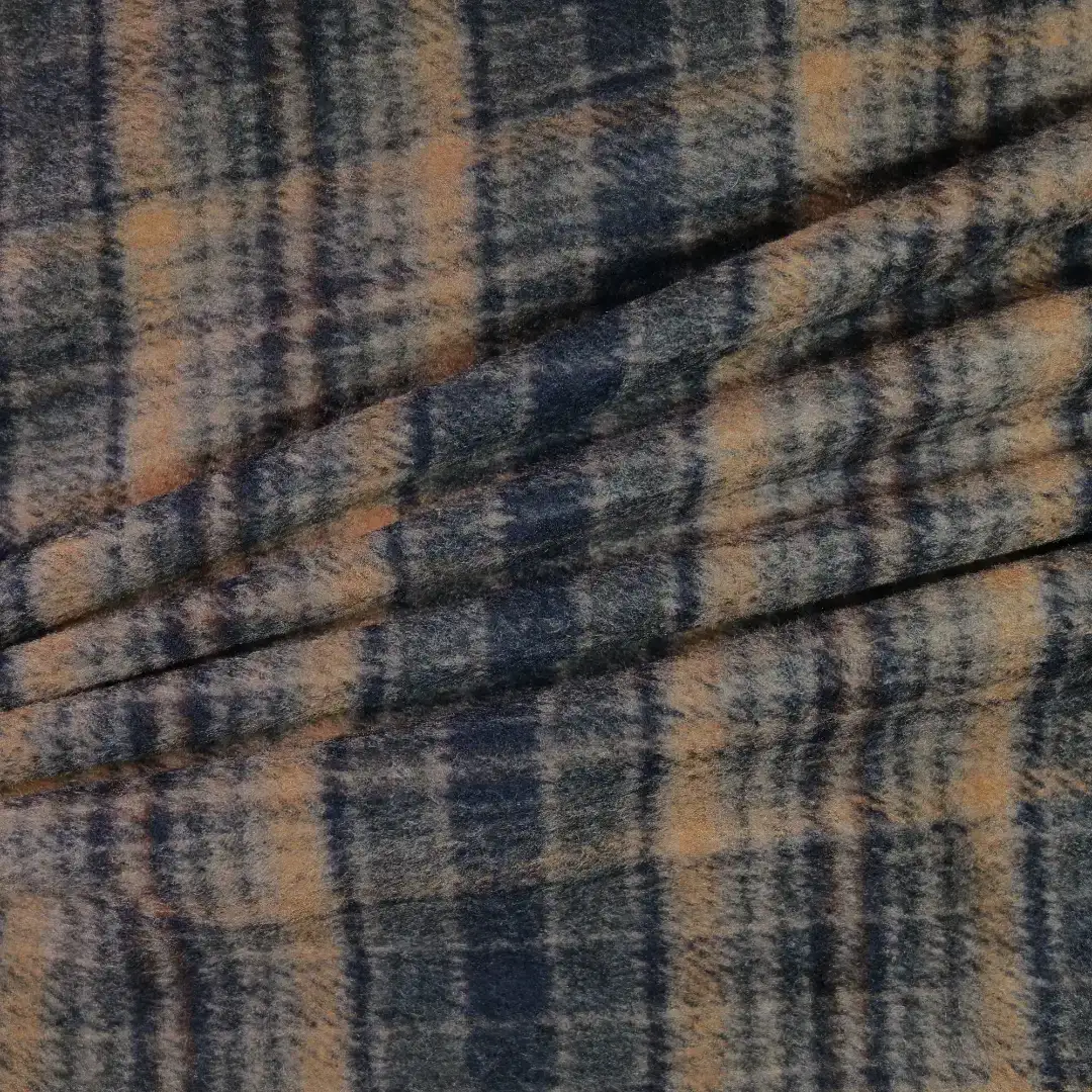 China Fabric for Jackets,Blazer,Overcoat,Suit Yarn Dyed Check Woven Blended Fabric Polyester Wool Brown color buy from China wholesaler bulk order at wholesale price free worldwide shipping Alibaba