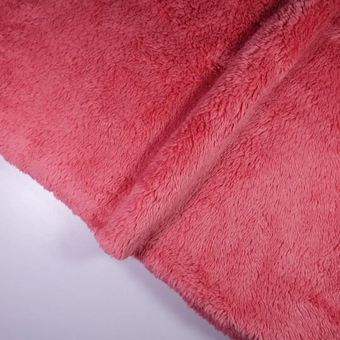 China Fabric for Overcoat,Pajamas,Hoodie  ,Loungewear Double-side fleece Knit Fabric Polyester Red color buy from China wholesaler bulk order at wholesale price free worldwide shipping Alibaba