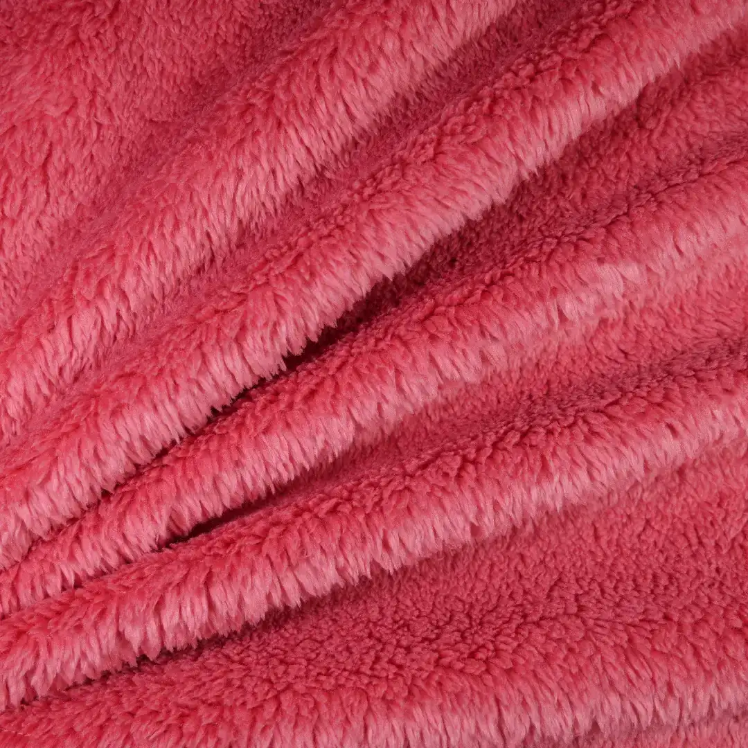 China Fabric for Overcoat,Pajamas,Hoodie  ,Loungewear Double-side fleece Knit Fabric Polyester Red color buy from China wholesaler bulk order at wholesale price free worldwide shipping Alibaba