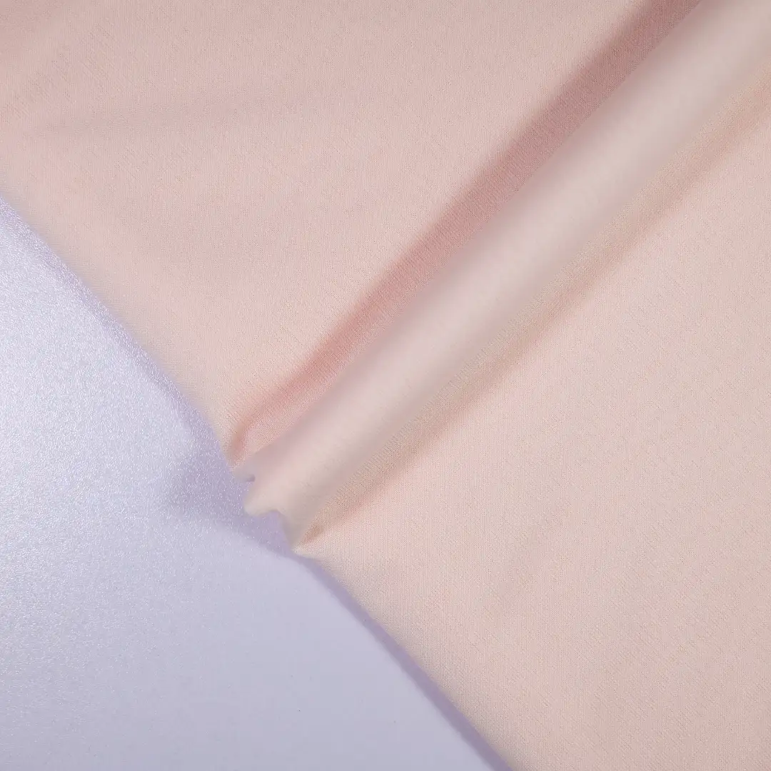 China Fabric for Interlining Single Jersey Knit Fabric Polyester Pink color buy from China wholesaler bulk order at wholesale price free worldwide shipping Alibaba