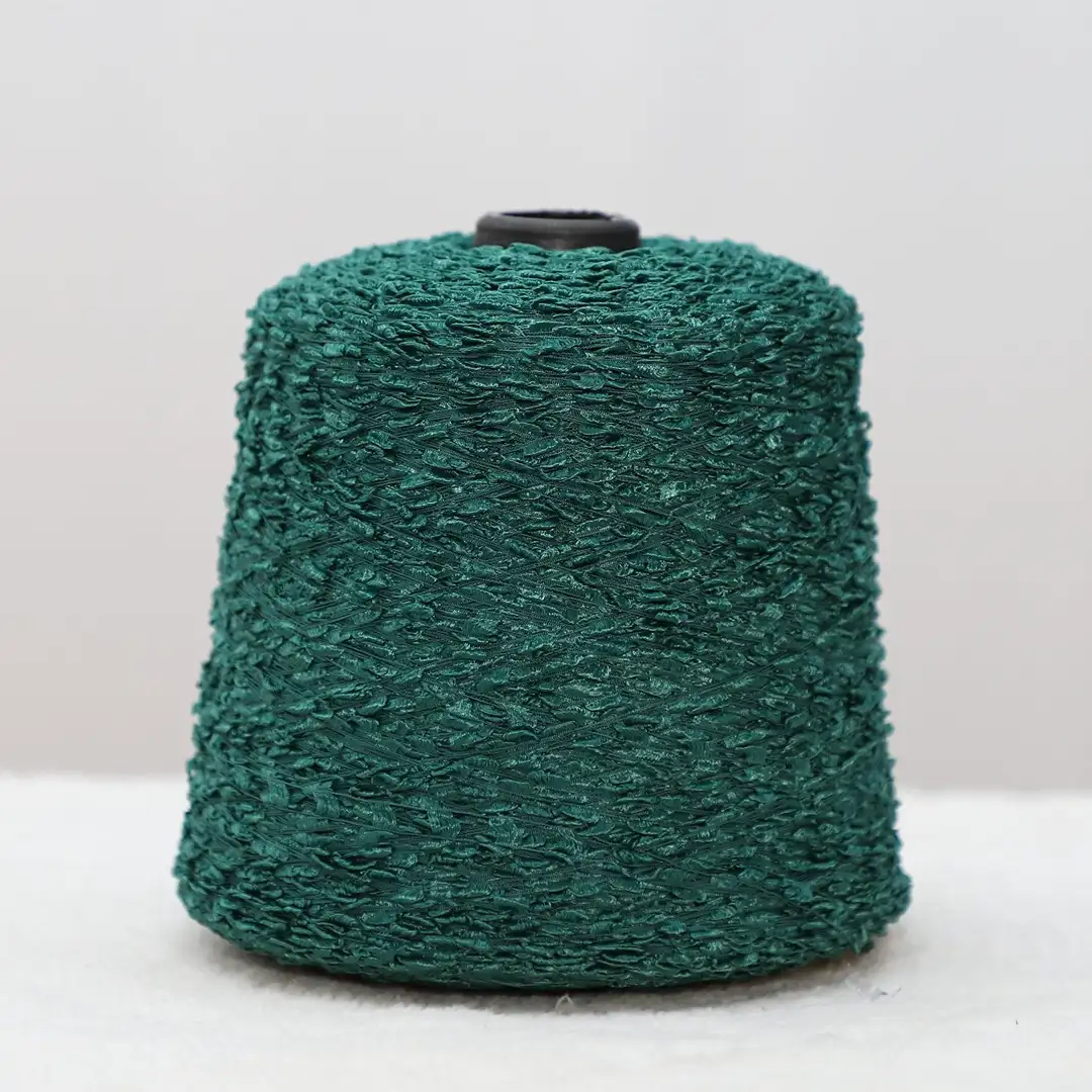 China Yarn for Full-Zipper Cardigan (Sweater),Polo T-shirt (Sweater),Hoodie  (Sweater) Ladder Yarn Fancy Yarn Polyester Green color buy from China wholesaler bulk order at wholesale price free worldwide shipping Alibaba
