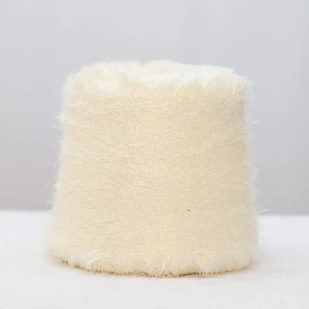 China Yarn for Full-Zipper Cardigan (Sweater),Knitted Jacket (Sweater),Crew Neck Pullover (Sweater),Hoodie  (Sweater),U-Neck Cardigan (Sweater) Feather Yarn Fancy Yarn Polyester White color buy from China wholesaler bulk order at wholesale price free worldwide shipping Alibaba