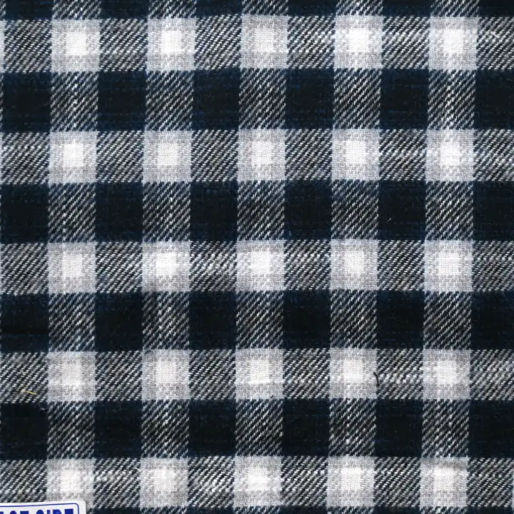 India Fabric for Shirt Flannel Synthetic Woven Fabric COTTON Black White Check color buy from India wholesaler bulk order at wholesale price free worldwide shipping Alibaba