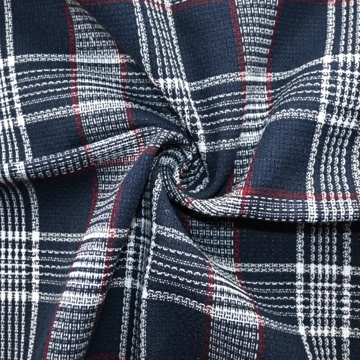 India Fabric for Shirt Cotton Dobby Natural Woven Fabric COTTON POLYESTER Check color buy from India wholesaler bulk order at wholesale price free worldwide shipping Alibaba