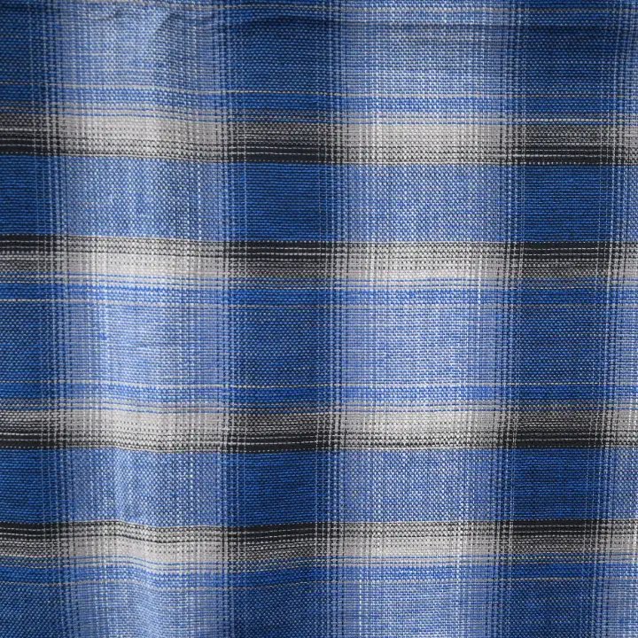 India Fabric for Shirt Yarn Dyed Check Synthetic Woven Fabric COTTON Blue Check color buy from India wholesaler bulk order at wholesale price free worldwide shipping Alibaba