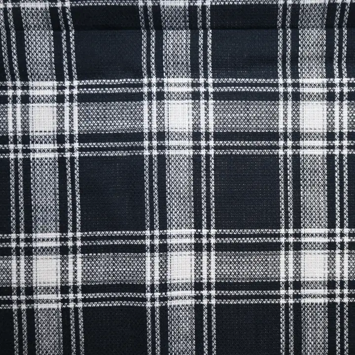 India Fabric for Shirt Cotton Dobby Natural Woven Fabric COTTON Black And White Check color buy from India wholesaler bulk order at wholesale price free worldwide shipping Alibaba