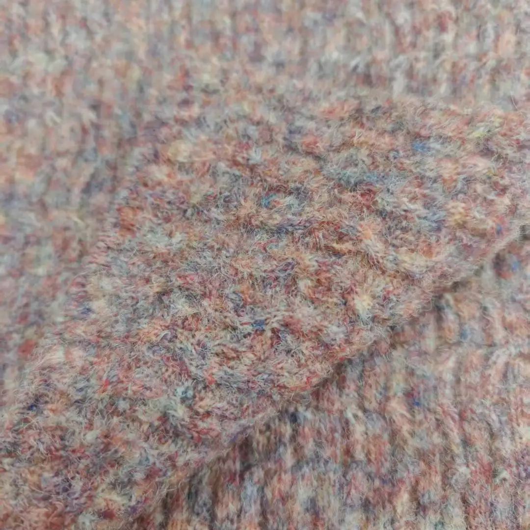 China Yarn for Crop Top,Hoodie,Open Cardigan (Sweater),Crop Top Pullover (Sweater) Mossy Yarn Fancy Yarn Recycled Polyester Acrylic Nylon RWS Wool Spandex Pink color buy from China wholesaler bulk order at wholesale price free worldwide shipping Alibaba