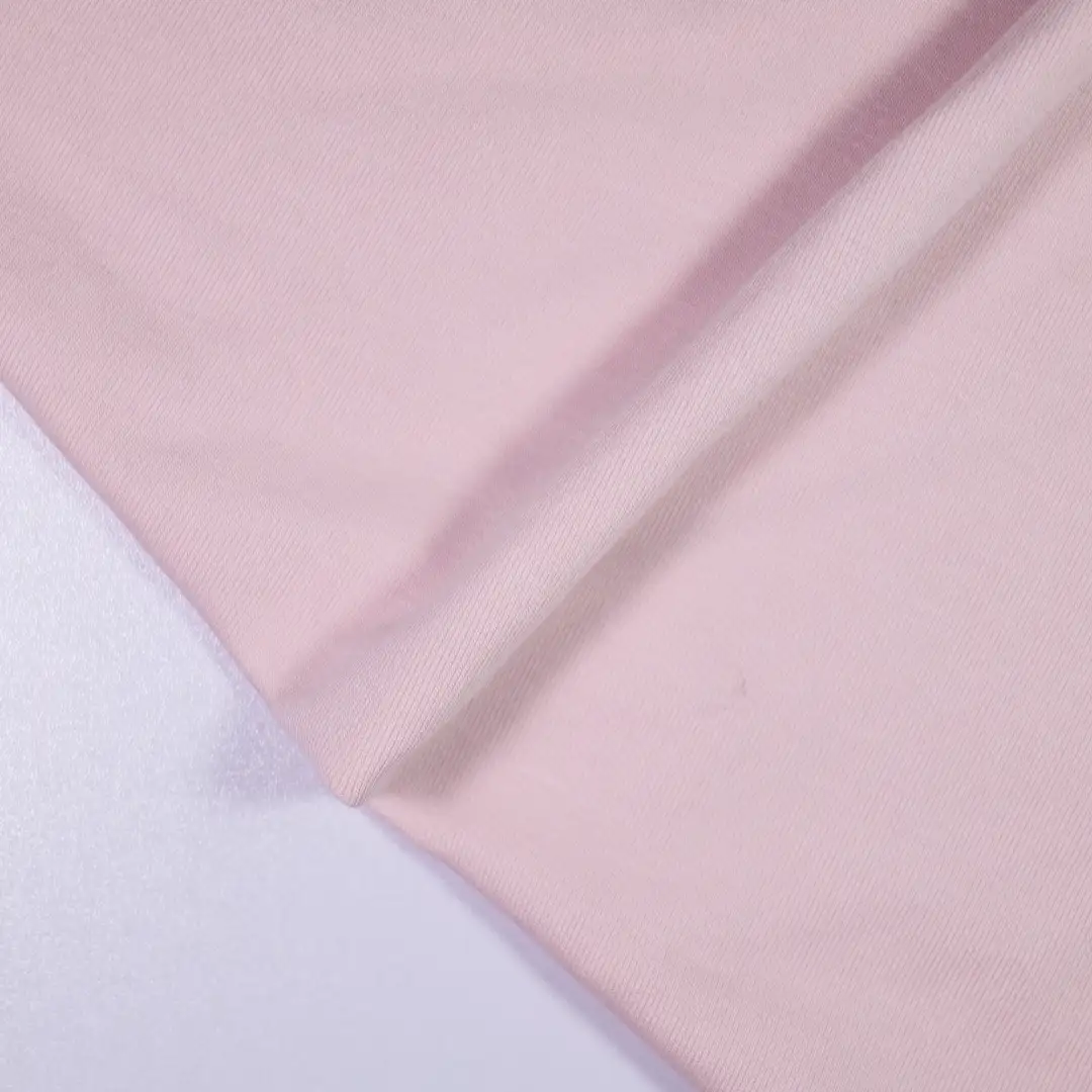 China Fabric for T-Shirt,Strap Midi Dress,Tank Midi Dress Rib Knit Fabric Rayon Poly Lactic Acid（PLA) Acetate pink color buy from China wholesaler bulk order at wholesale price free worldwide shipping Alibaba