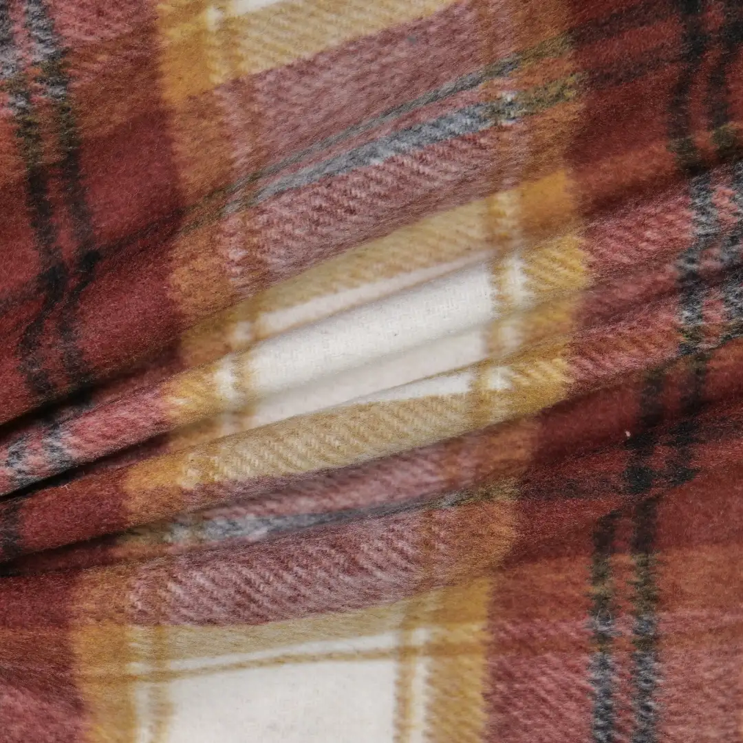 China Fabric for Jackets,Overcoat,Uniform,Ladies Belt Buckle Patch Pocket Cargo Shorts Yarn Dyed Check Woven Blended Fabric Polyester dark red color buy from China wholesaler bulk order at wholesale price free worldwide shipping Alibaba