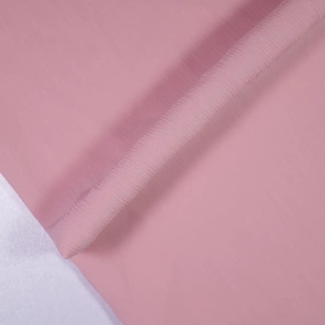 China Fabric for Shirt,Tier Midi Shirt Dress,Tank Wrap Midi Dress,French Ruffle Collar Shirt Chiffon Synthetic Woven Fabric Polyester Pink color buy from China wholesaler bulk order at wholesale price free worldwide shipping Alibaba