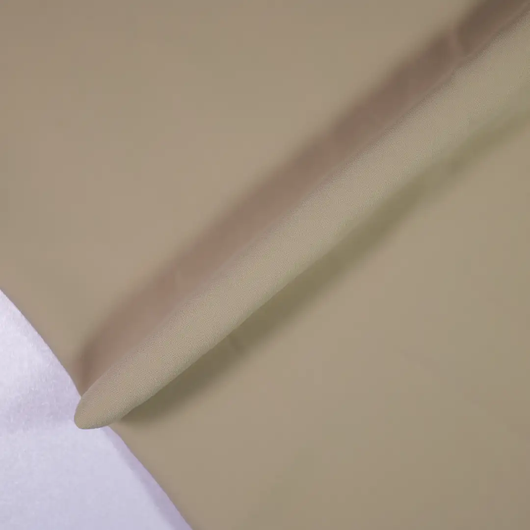 China Fabric for Shirt,Puff Short Sleeve Ruffle Crop Shirt,Ruffle Tier Mini Skirt,French Ruffle Collar Shirt Chiffon Synthetic Woven Fabric Polyester Khaki color buy from China wholesaler bulk order at wholesale price free worldwide shipping Alibaba