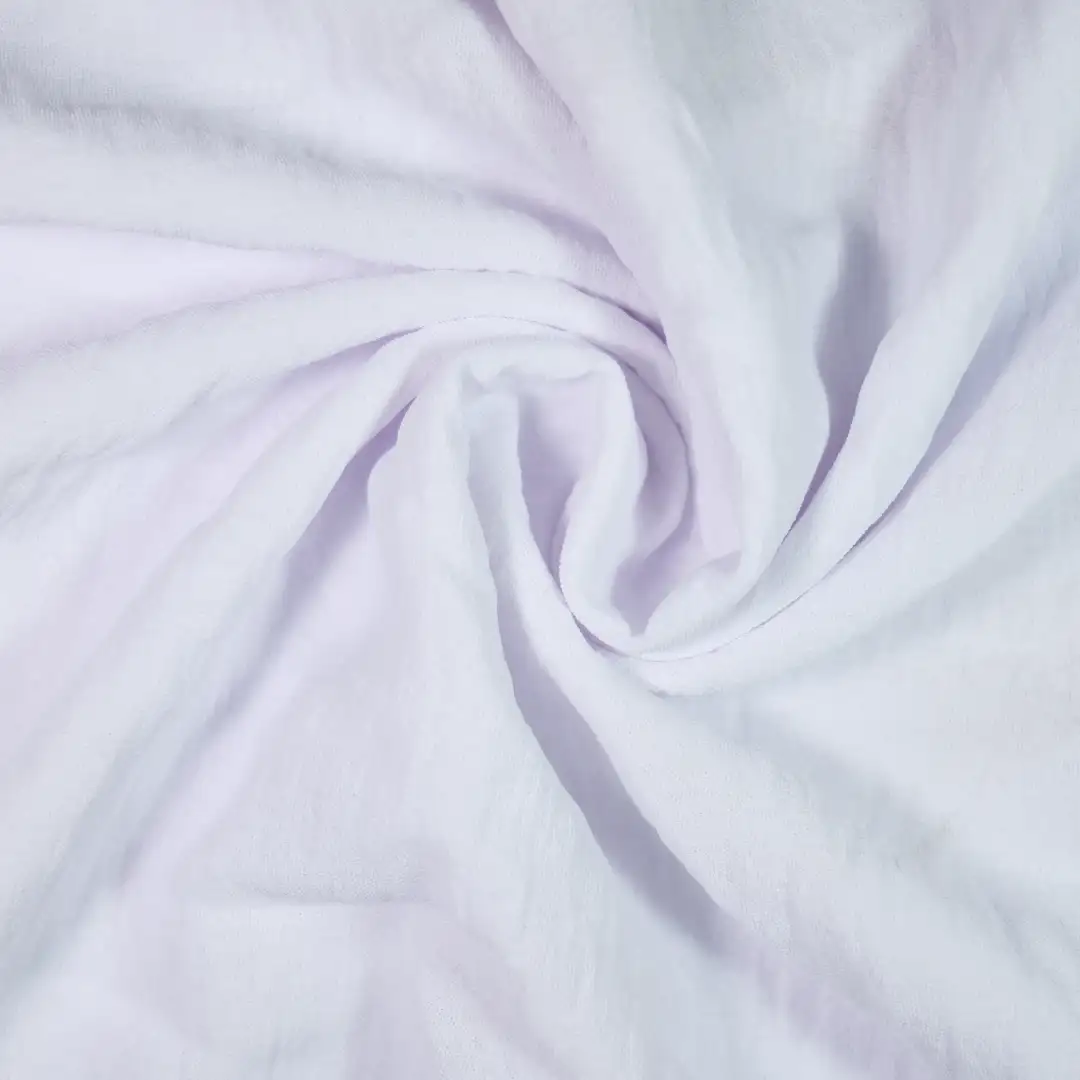 China Fabric for Shirt,Blouse,Crop Top Polyester Crinkle Fabric Synthetic Woven Fabric Polyester White color buy from China wholesaler bulk order at wholesale price free worldwide shipping Alibaba