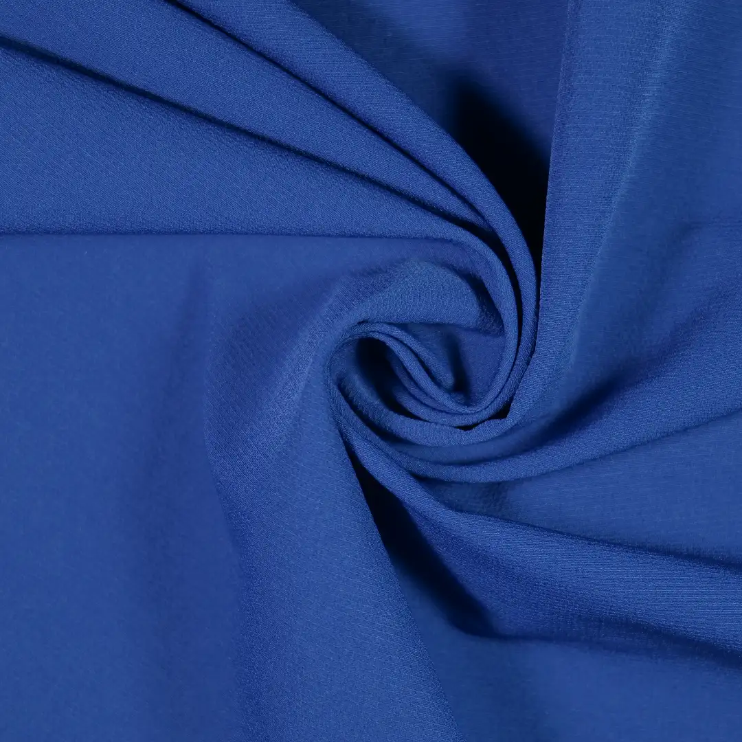 China Fabric for Skirt  Four-way Stretch (Bi-Stretch) Woven Blended Fabric Polyester Polyamide Spandex BLUE color buy from China wholesaler bulk order at wholesale price free worldwide shipping Alibaba