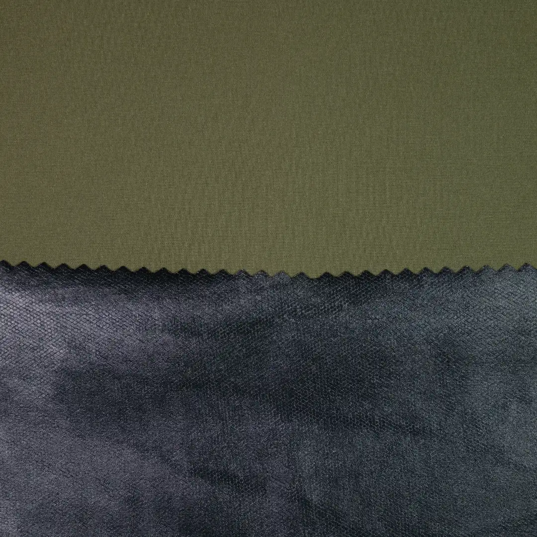 China Fabric for Jackets Bonded fabric Bonded fabric Polyester Spandex dark green color buy from China wholesaler bulk order at wholesale price free worldwide shipping Alibaba