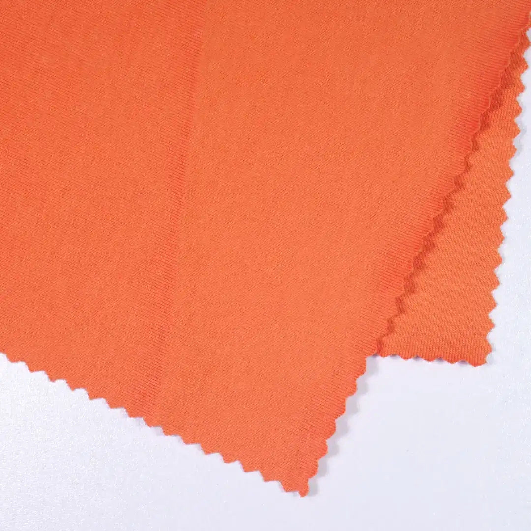 China Fabric for T-Shirt,Tank Top,Cami Top ,Irregular Cami Single Jersey Knit Fabric Cotton Polyester orange color buy from China wholesaler bulk order at wholesale price free worldwide shipping Alibaba