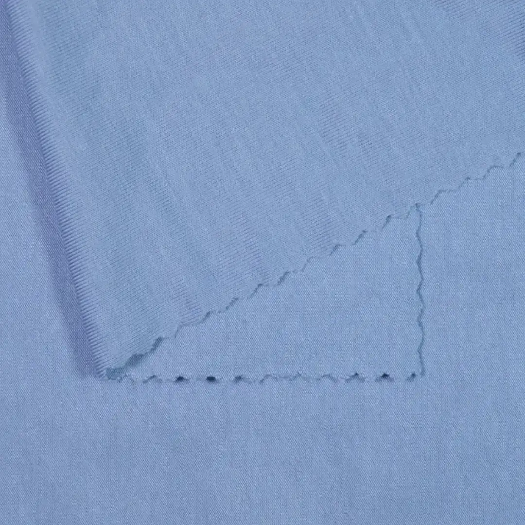 China Fabric for T-Shirt,Tank Top,Men’s Vest ,Tank Wrap Midi Dress Single Jersey Knit Fabric Modal Cotton Spandex BLUE color buy from China wholesaler bulk order at wholesale price free worldwide shipping Alibaba