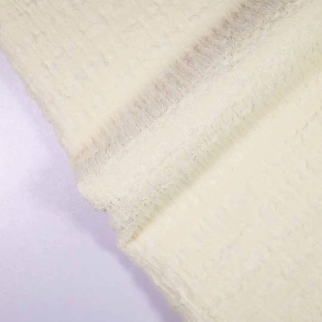 China Fabric for Skirt ,Puff Sleeve Ruched Dress,Collar Sleeveless Wrap Midi Dress Crepe Knit Fabric Polyester Spandex Beige color buy from China wholesaler bulk order at wholesale price free worldwide shipping Alibaba