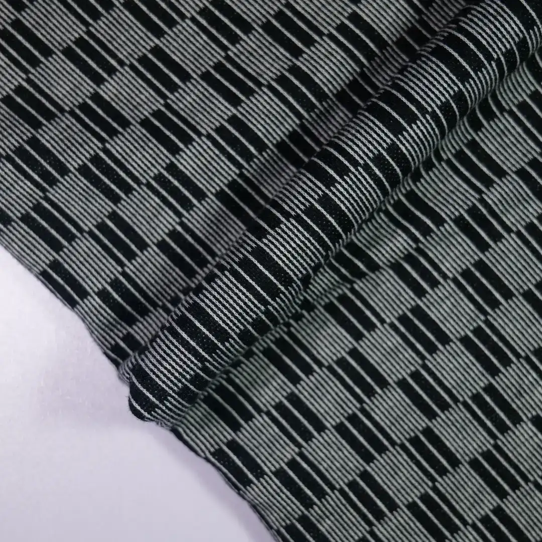 China Fabric for T-Shirt,Skirt ,Tank Midi Dress Jacquard Knit Fabric Cotton Polyester black color buy from China wholesaler bulk order at wholesale price free worldwide shipping Alibaba