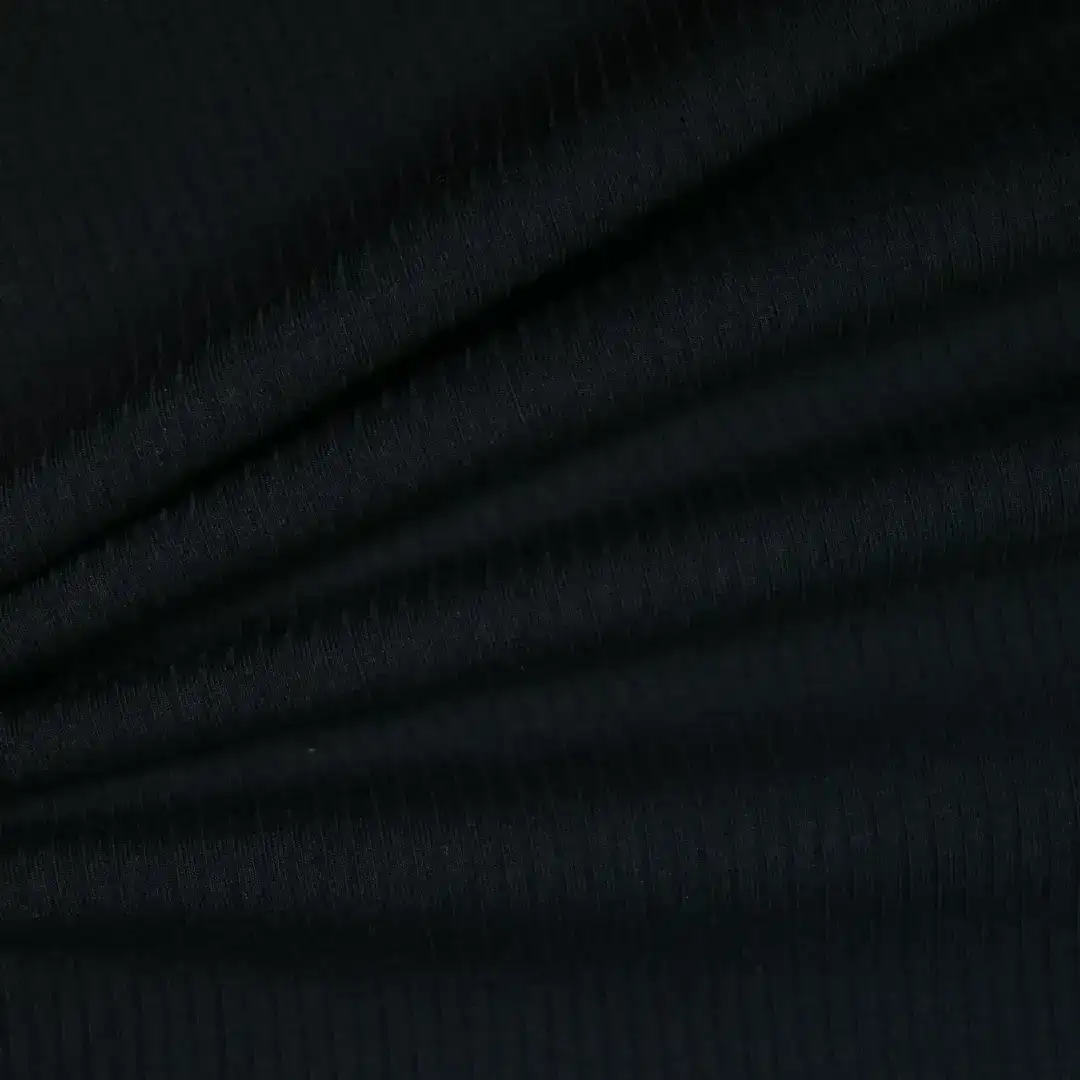 China Fabric for T-Shirt,Ladies Vest  Rib Knit Fabric BCI Cotton Spandex Other black color buy from China wholesaler bulk order at wholesale price free worldwide shipping Alibaba