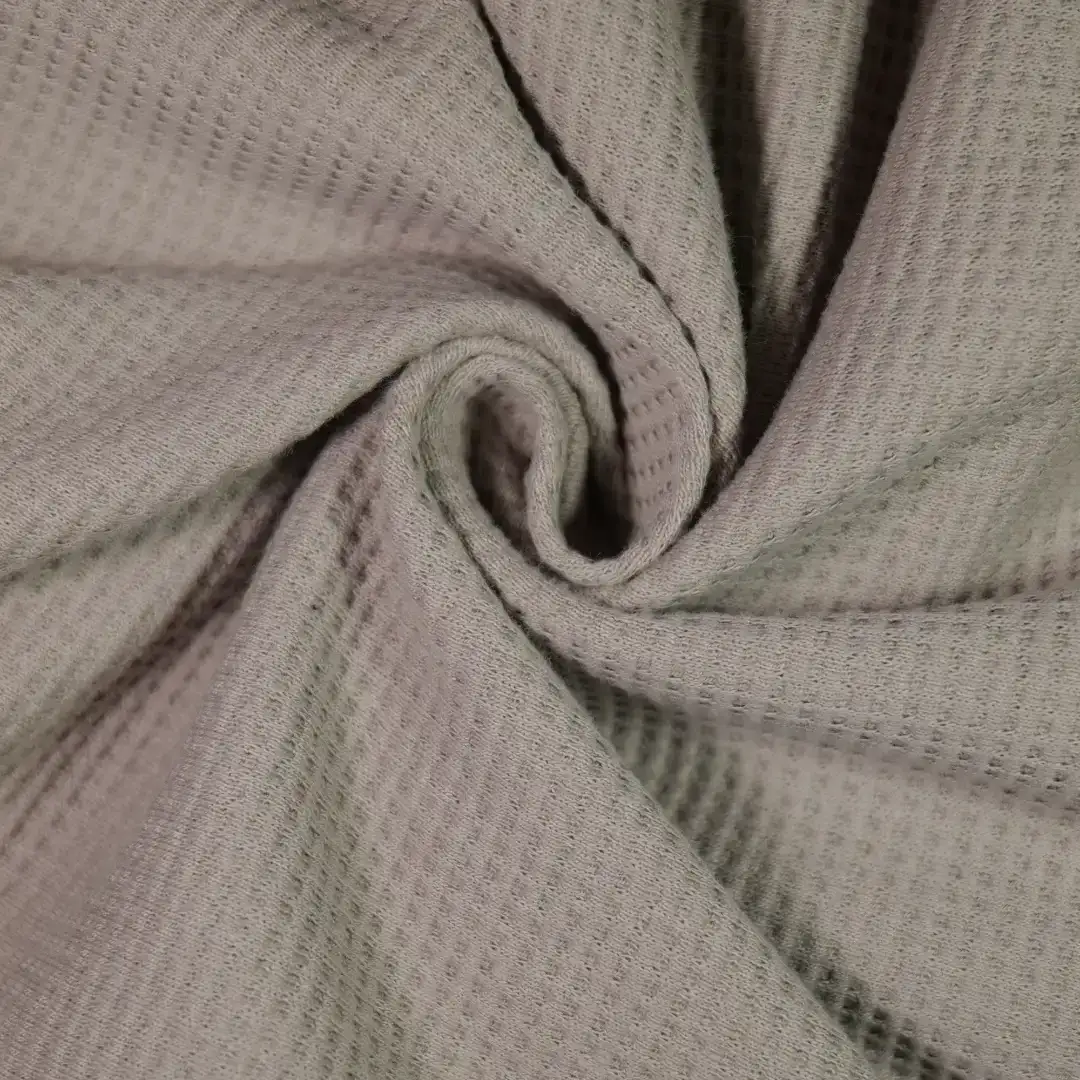 China Fabric for T-Shirt,Puff Sleeve Ruched Dress,Puffball Strappy Dress,Tank Wrap Midi Dress Waffle Knit Fabric Cotton grey color buy from China wholesaler bulk order at wholesale price free worldwide shipping Alibaba