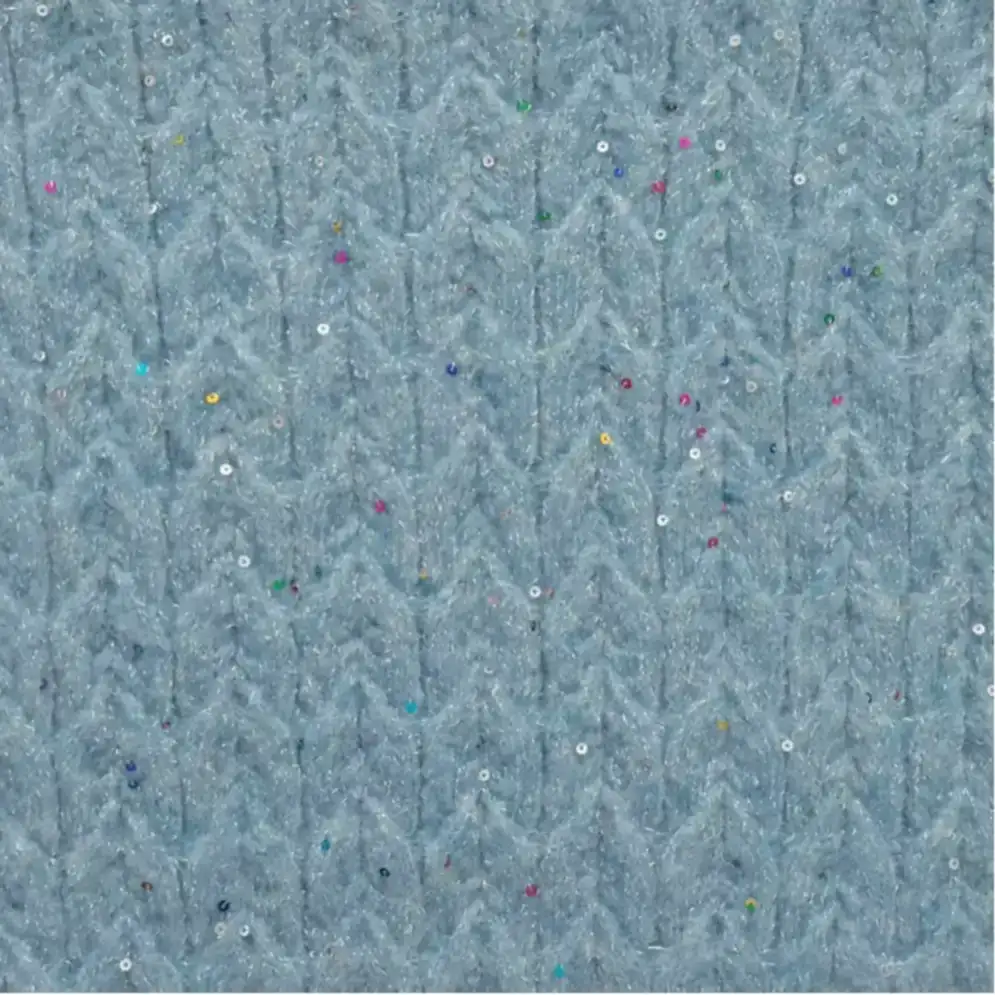 China Yarn for Half-Zipper Cardigan (Sweater),Knitted Jacket (Sweater),Round Neck Pullover (Sweater),Women's Pants (Sweater),Roll Neck Jumper (Sweater) Mossy Yarn Fancy Yarn Recycled Polyester re-nylon Recycled Acrylic RWS Wool Lurex Sequin Blue color buy from China wholesaler bulk order at wholesale price free worldwide shipping Alibaba