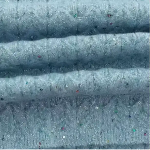 China Yarn for Half-Zipper Cardigan (Sweater),Knitted Jacket (Sweater),Round Neck Pullover (Sweater),Women's Pants (Sweater),Roll Neck Jumper (Sweater) Mossy Yarn Fancy Yarn Recycled Polyester re-nylon Recycled Acrylic RWS Wool Lurex Sequin Blue color buy from China wholesaler bulk order at wholesale price free worldwide shipping Alibaba