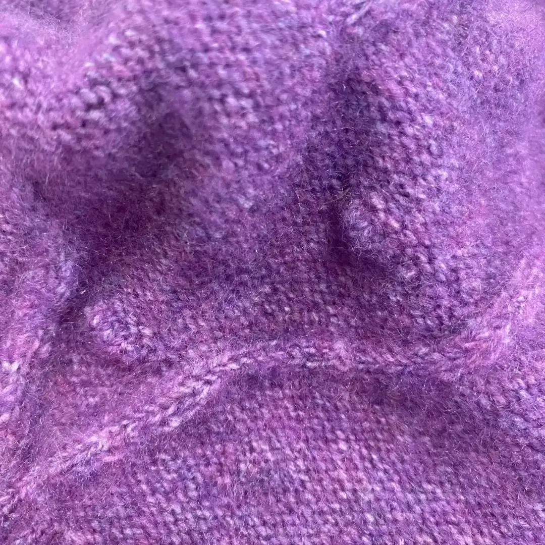 China Yarn for Open Cardigan (Sweater) Mossy Yarn Fancy Yarn Recycled Polyester Polyester Wool Elastane purple color buy from China wholesaler bulk order at wholesale price free worldwide shipping Alibaba