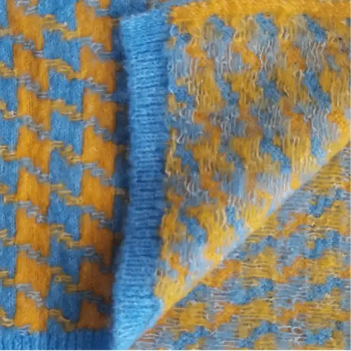 China Yarn for Ladies Vest (Sweater),Half-Zipper Cardigan (Sweater),Round Neck Pullover (Sweater),Women's Pants (Sweater),Roll Neck Jumper (Sweater) Mossy Yarn Fancy Yarn Recycled Polyester Acrylic Polyester Elastane Blue/Yellow color buy from China wholesaler bulk order at wholesale price free worldwide shipping Alibaba