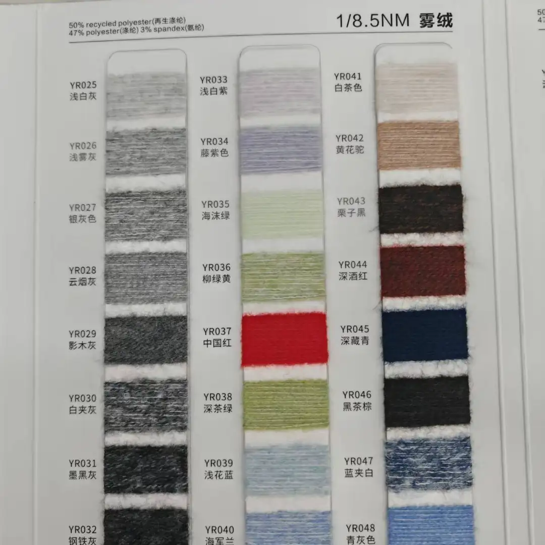 China Yarn for Hoodie,Open Cardigan (Sweater),Round Neck Pullover (Sweater),Crop Top Pullover (Sweater) Mossy Yarn Fancy Yarn Recycled Polyester Polyester Spandex Light purple, light gray color buy from China wholesaler bulk order at wholesale price free worldwide shipping Alibaba