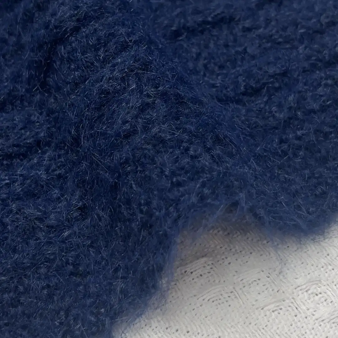 China Yarn for Ladies Vest (Sweater),Men’s Vest (Sweater),Open Cardigan (Sweater),Knitted Jacket (Sweater),Round Neck Pullover (Sweater),Crew Neck Pullover (Sweater),Crop Top Pullover (Sweater) Mossy Yarn Fancy Yarn Wool Recycled Polyester Acrylic Nylon Elastane blue color buy from China wholesaler bulk order at wholesale price free worldwide shipping Alibaba