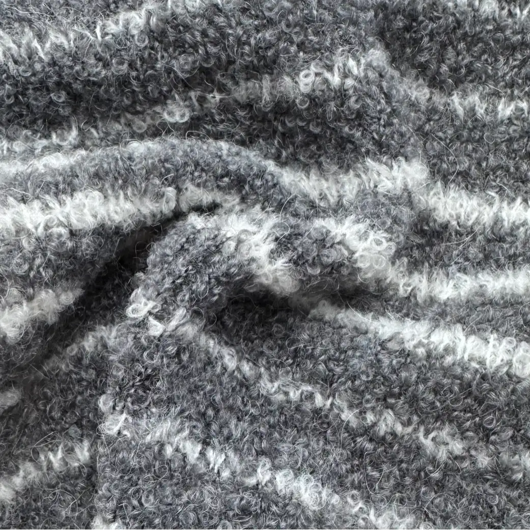 China Yarn for Ladies Vest (Sweater),Full-Zipper Cardigan (Sweater),Shirt Half Sleeve Button (Sweater),T-shirt (Sweater) Boucle Yarn Fancy Yarn Wool Mohair Alpaca Acrylic Nylon gray color buy from China wholesaler bulk order at wholesale price free worldwide shipping Alibaba