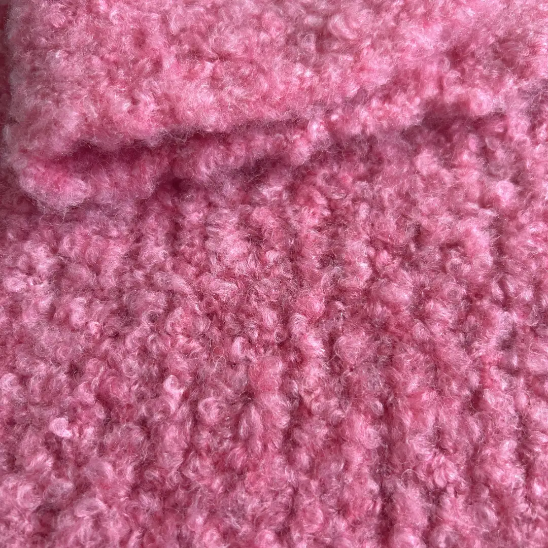 China Yarn for Ladies Vest (Sweater),Open Cardigan (Sweater),Shirt Long Sleeve Button (Sweater),Shirt Long Sleeve Zipper (Sweater),Shirt Half Sleeve Button (Sweater),Shirt Half Sleeve Zipper (Sweater),Knitted Jacket (Sweater),Round Neck Pullover (Sweater) Boucle Yarn Fancy Yarn Acrylic Polyester Merino Wool Elastane PINK color buy from China wholesaler bulk order at wholesale price free worldwide shipping Alibaba