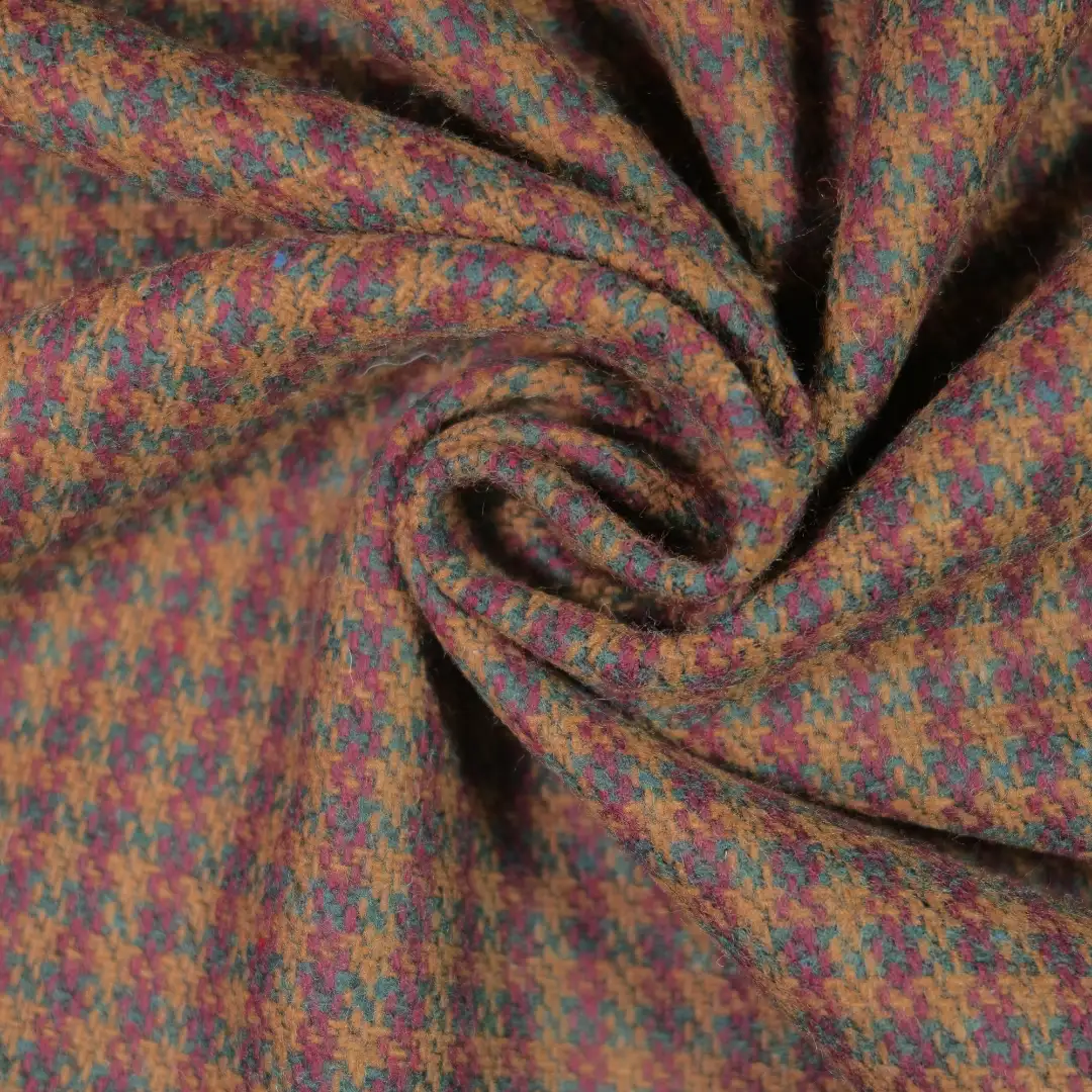 China Fabric for Pants,Jackets,Skirt,Overcoat,Suit,Uniform Yarn Dyed Check Woven Blended Fabric Polyester Wool brown color buy from China wholesaler bulk order at wholesale price free worldwide shipping Alibaba