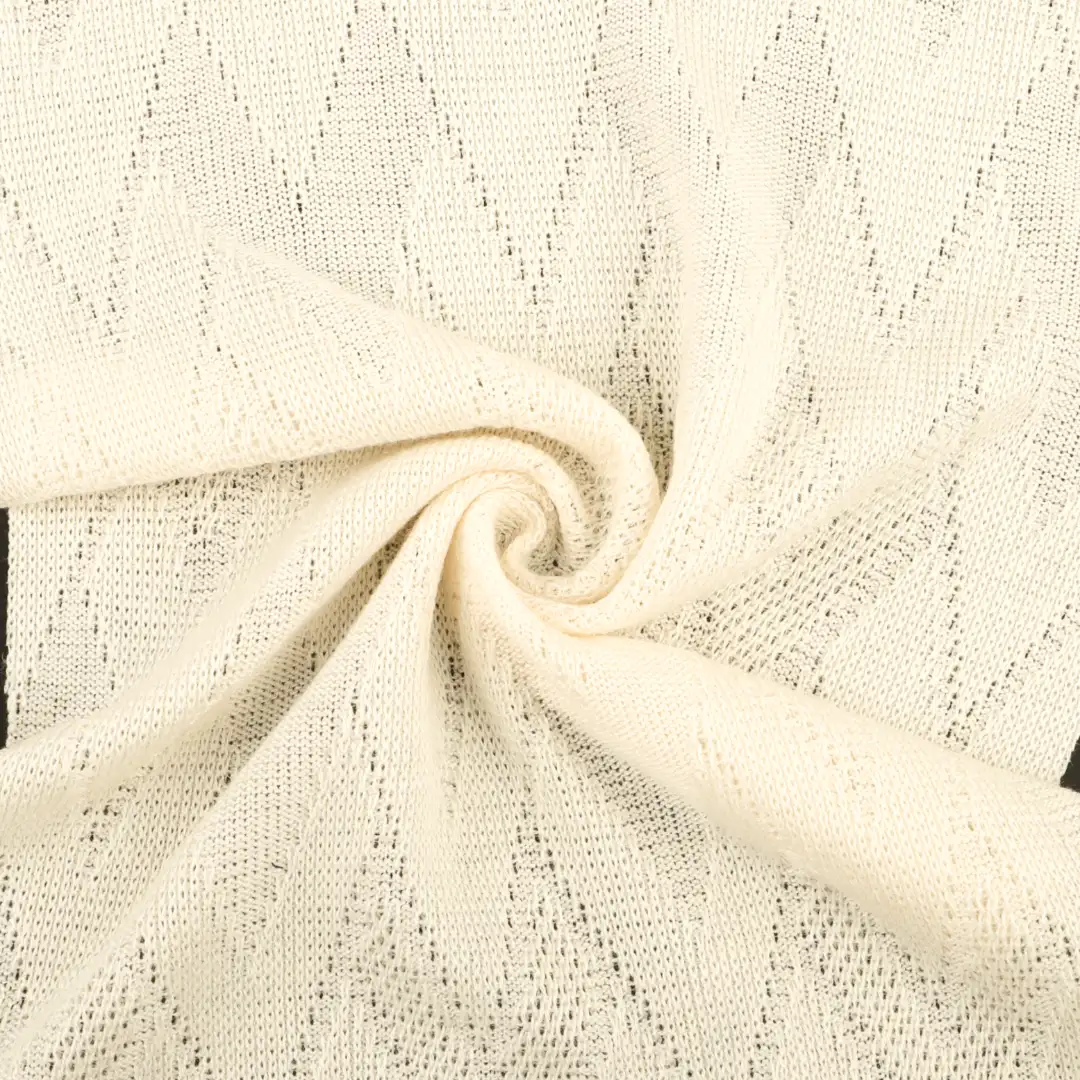 China Fabric for T-Shirt Jacquard Knit Fabric Polyester Rayon Spandex Cream color buy from China wholesaler bulk order at wholesale price free worldwide shipping Alibaba