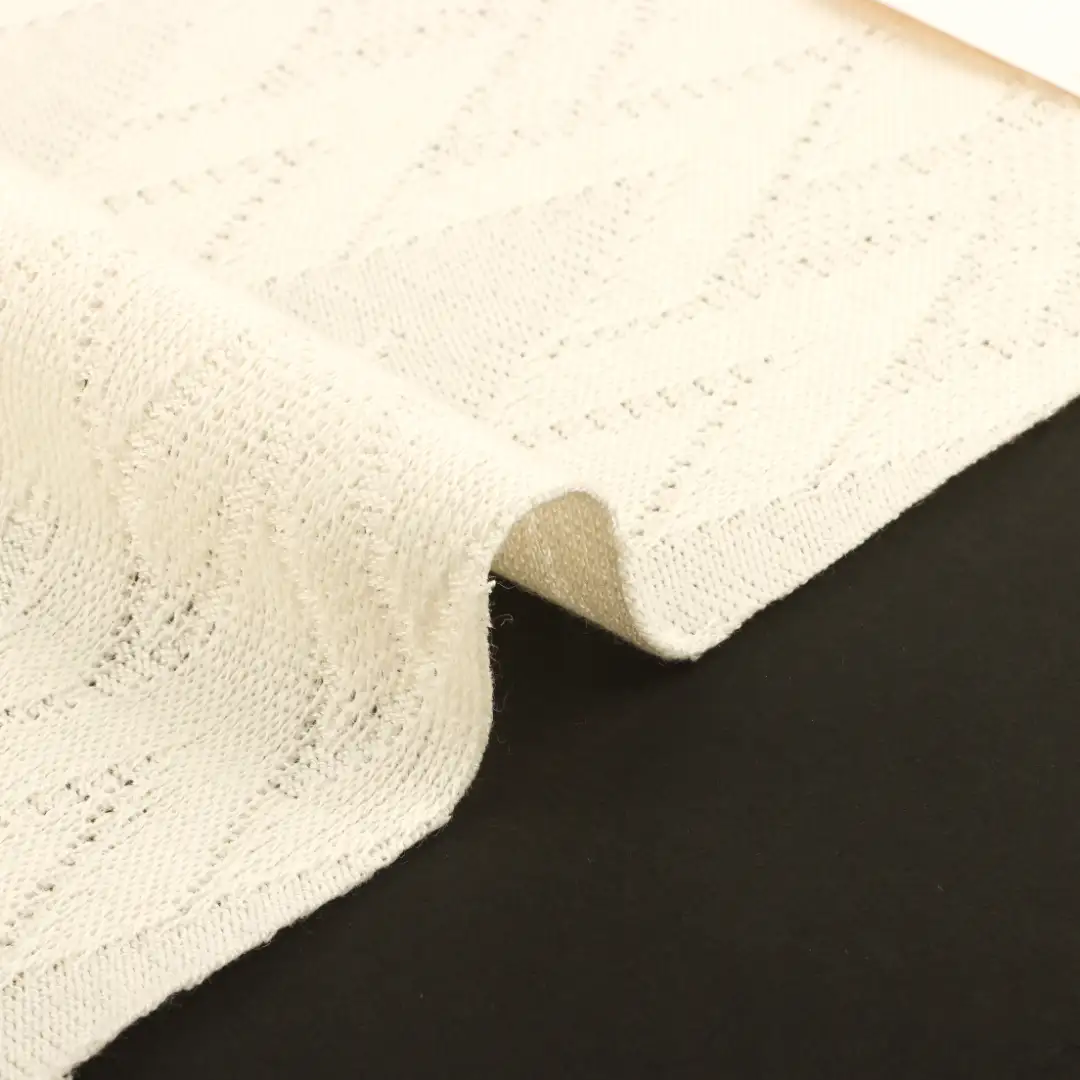 China Fabric for T-Shirt Jacquard Knit Fabric Polyester Rayon Spandex Cream color buy from China wholesaler bulk order at wholesale price free worldwide shipping Alibaba