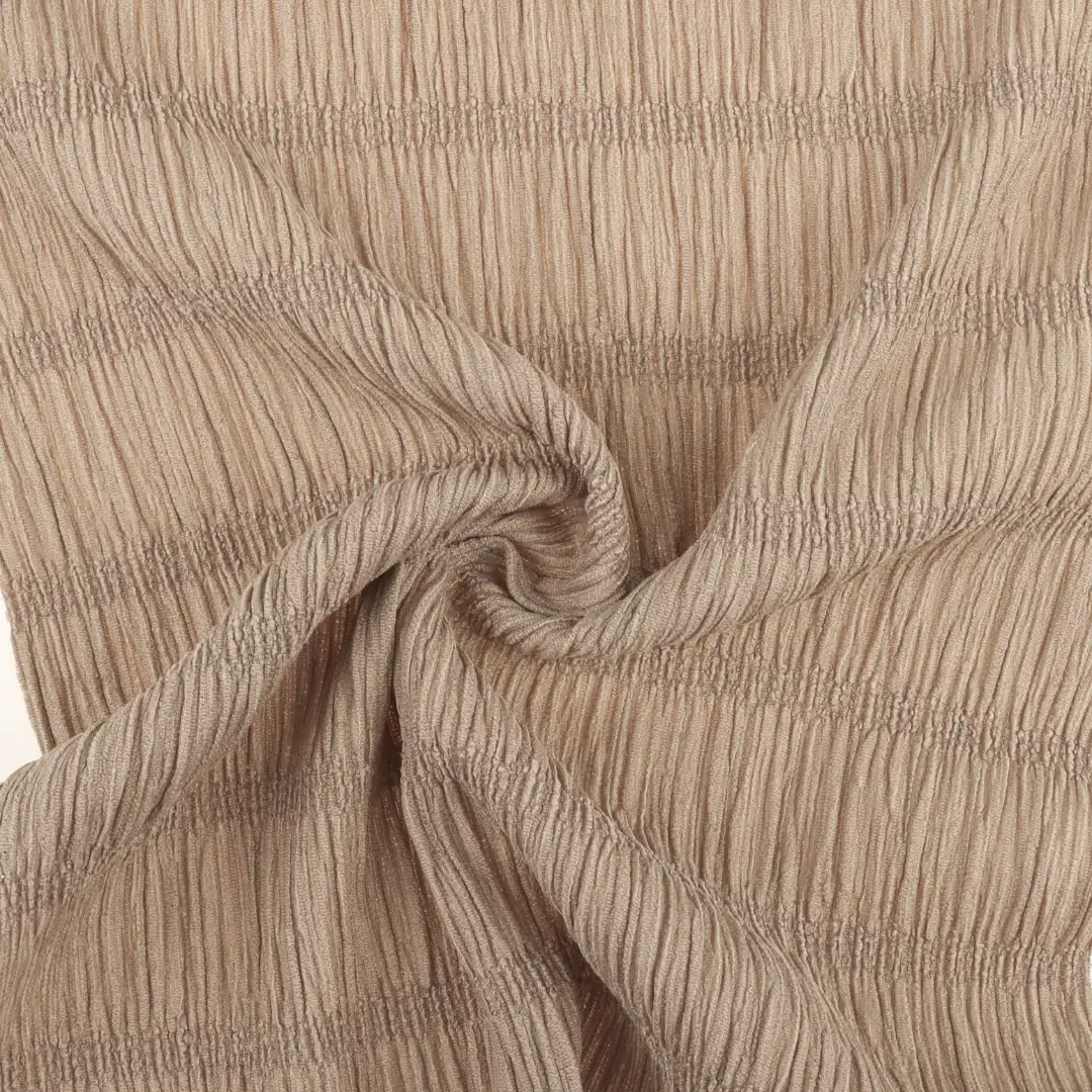 China Fabric for T-Shirt Jacquard Knit Fabric Polyester Spandex Brown color buy from China wholesaler bulk order at wholesale price free worldwide shipping Alibaba