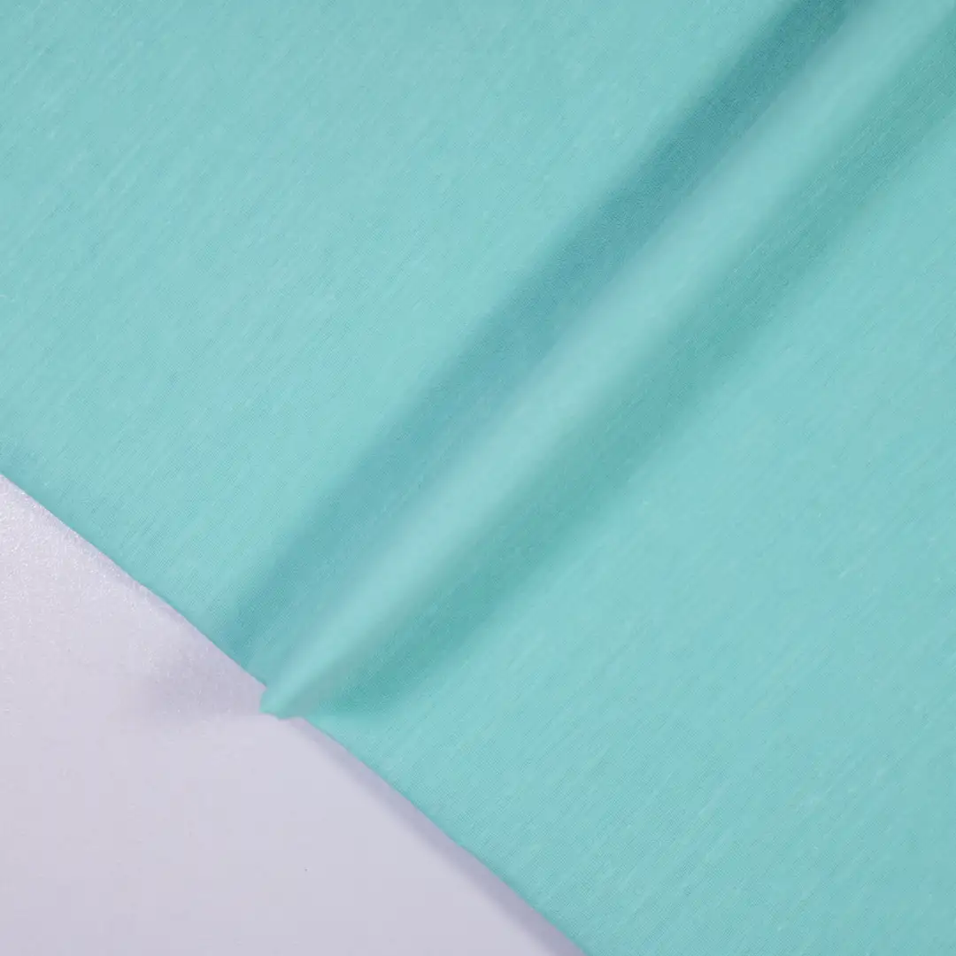 China Fabric for Shirt,Pants,Trench Coat,Tank Wrap Midi Dress Cotton/Rayon Plain Woven Blended Fabric Tencel Flax Nylon Cotton blue green color buy from China wholesaler bulk order at wholesale price free worldwide shipping Alibaba