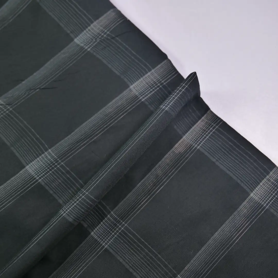 China Fabric for Shirt,Crop Top,Skirt Yarn Dyed Check Woven Blended Fabric Cotton Nylon black color buy from China wholesaler bulk order at wholesale price free worldwide shipping Alibaba