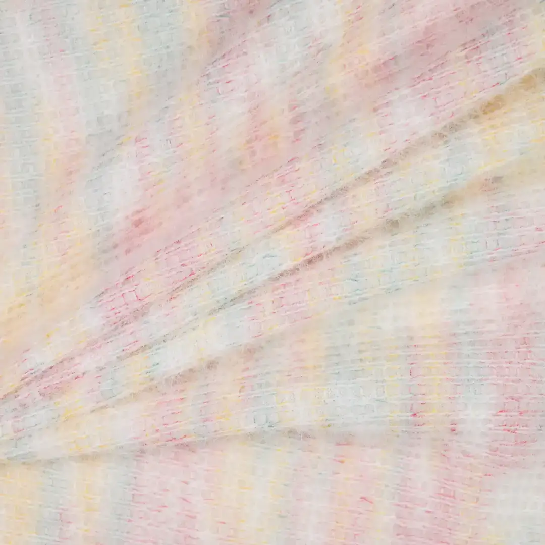 China Fabric for Open Cardigan (Sweater),Round Neck Pullover (Sweater),Crew Neck Pullover (Sweater),Crop Top Pullover (Sweater) Woolen Tweed Woolen Polyester Polyamide pink color buy from China wholesaler bulk order at wholesale price free worldwide shipping Alibaba