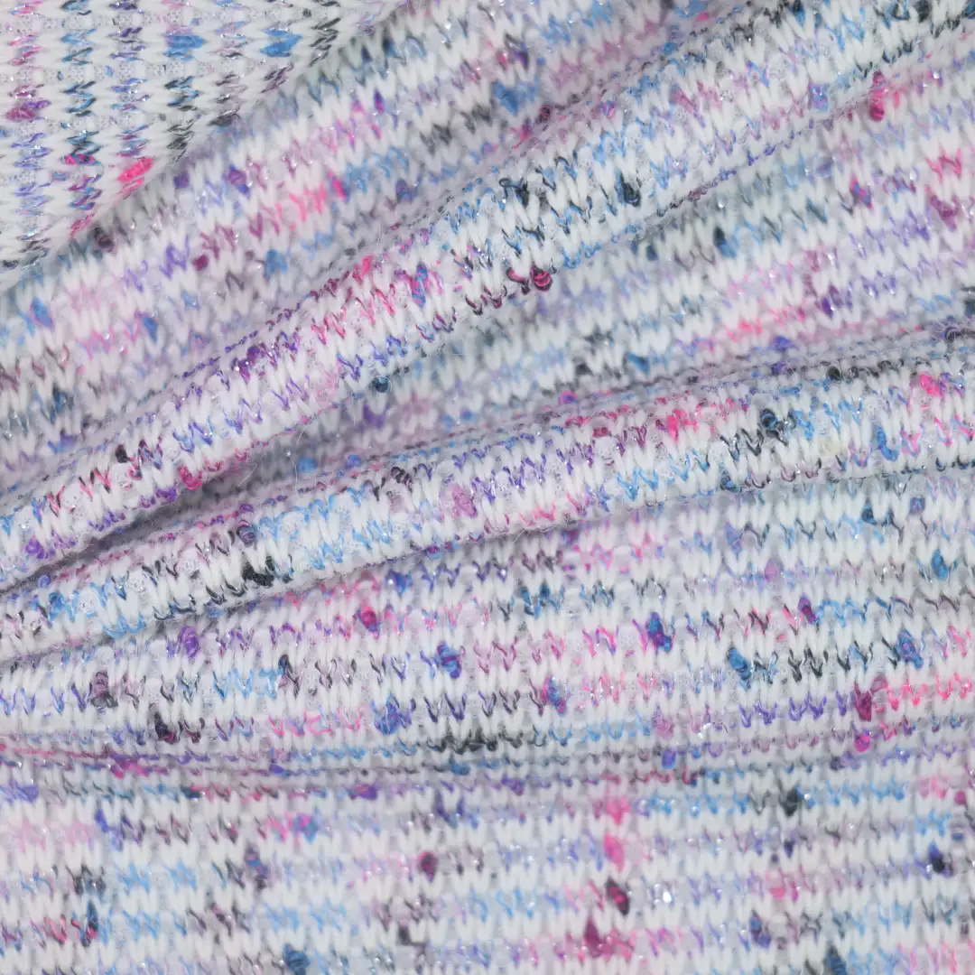 China Fabric for Open Cardigan (Sweater),Round Neck Pullover (Sweater),Crew Neck Pullover (Sweater),Crop Top Pullover (Sweater) Woolen Tweed Woolen Polyester Spandex METALLIC GOLD Acrylic Purple color buy from China wholesaler bulk order at wholesale price free worldwide shipping Alibaba