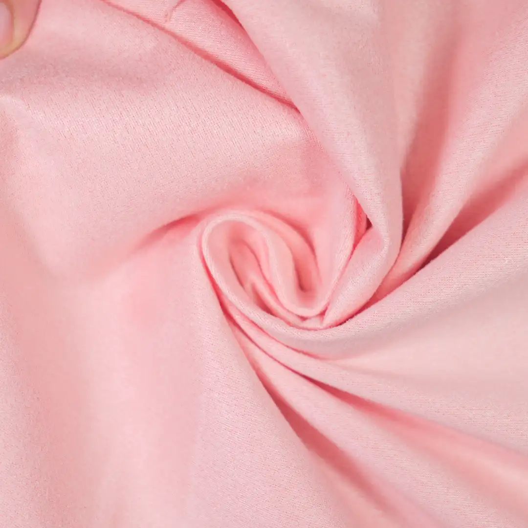 China Fabric for Jackets,Trench Coat,Overcoat Suede Woven Blended Fabric Polyester Elastane pink color buy from China wholesaler bulk order at wholesale price free worldwide shipping Alibaba