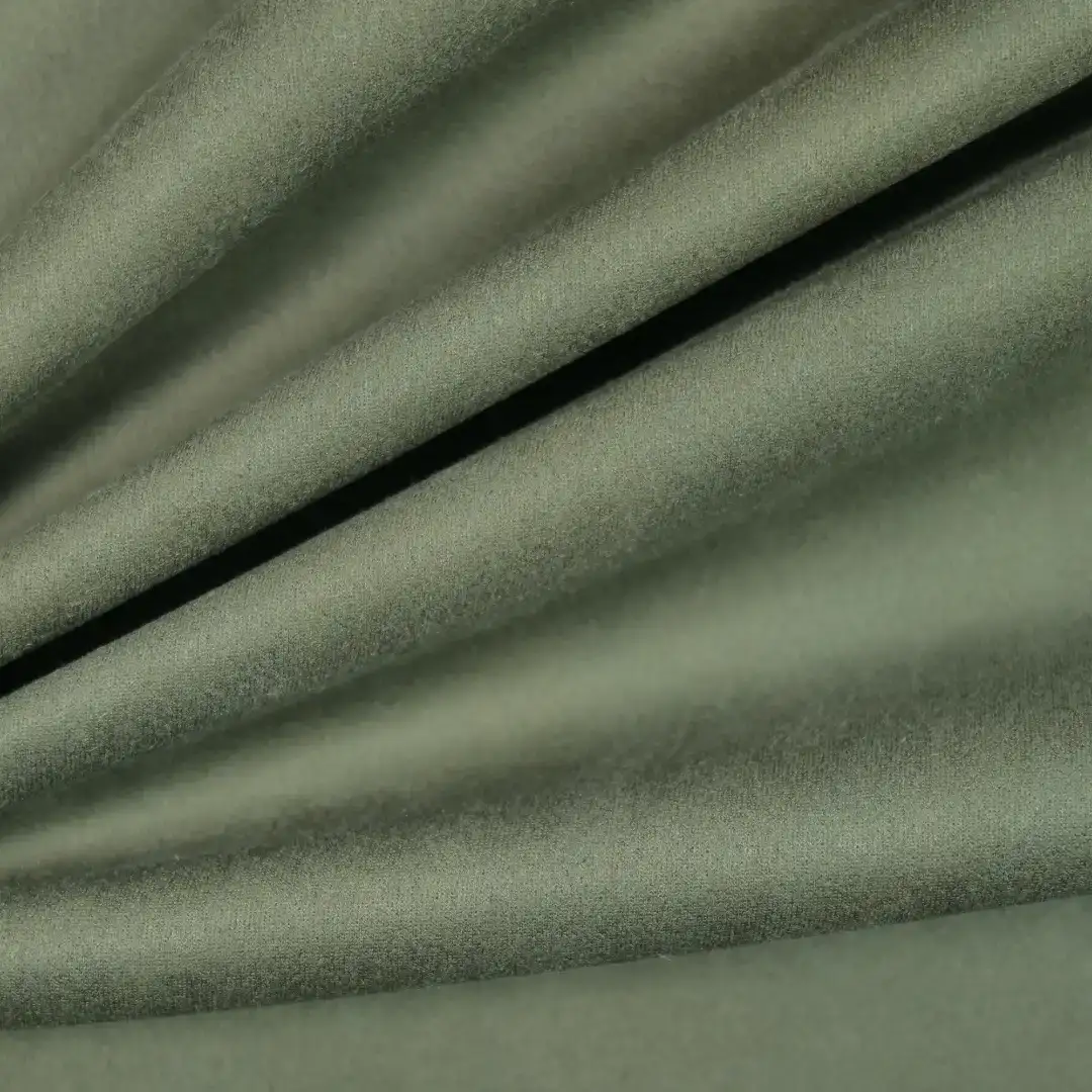China Fabric for Jackets,Trench Coat,Overcoat,Open Waistcoat Suede Knit Fabric Polyester Elastane Military green color buy from China wholesaler bulk order at wholesale price free worldwide shipping Alibaba