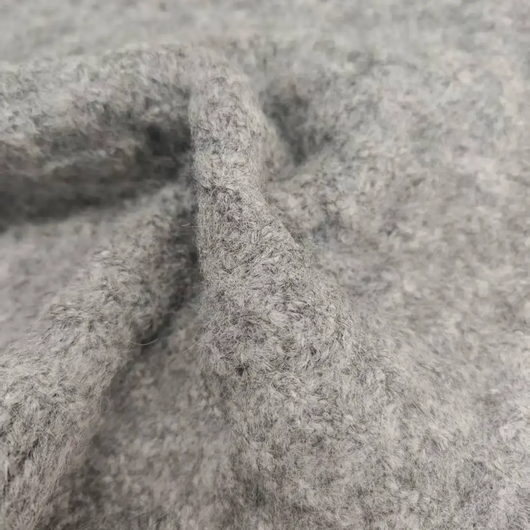 China Yarn for Open Cardigan (Sweater),Full-Zipper Cardigan (Sweater),Half-Zipper Cardigan (Sweater),Round Neck Pullover (Sweater),Crop Top Pullover (Sweater) Mossy Yarn Fancy Yarn Recycled Polyester Recycled Acrylic Recycled Nylon RWS Wool Spandex Gray color buy from China wholesaler bulk order at wholesale price free worldwide shipping Alibaba