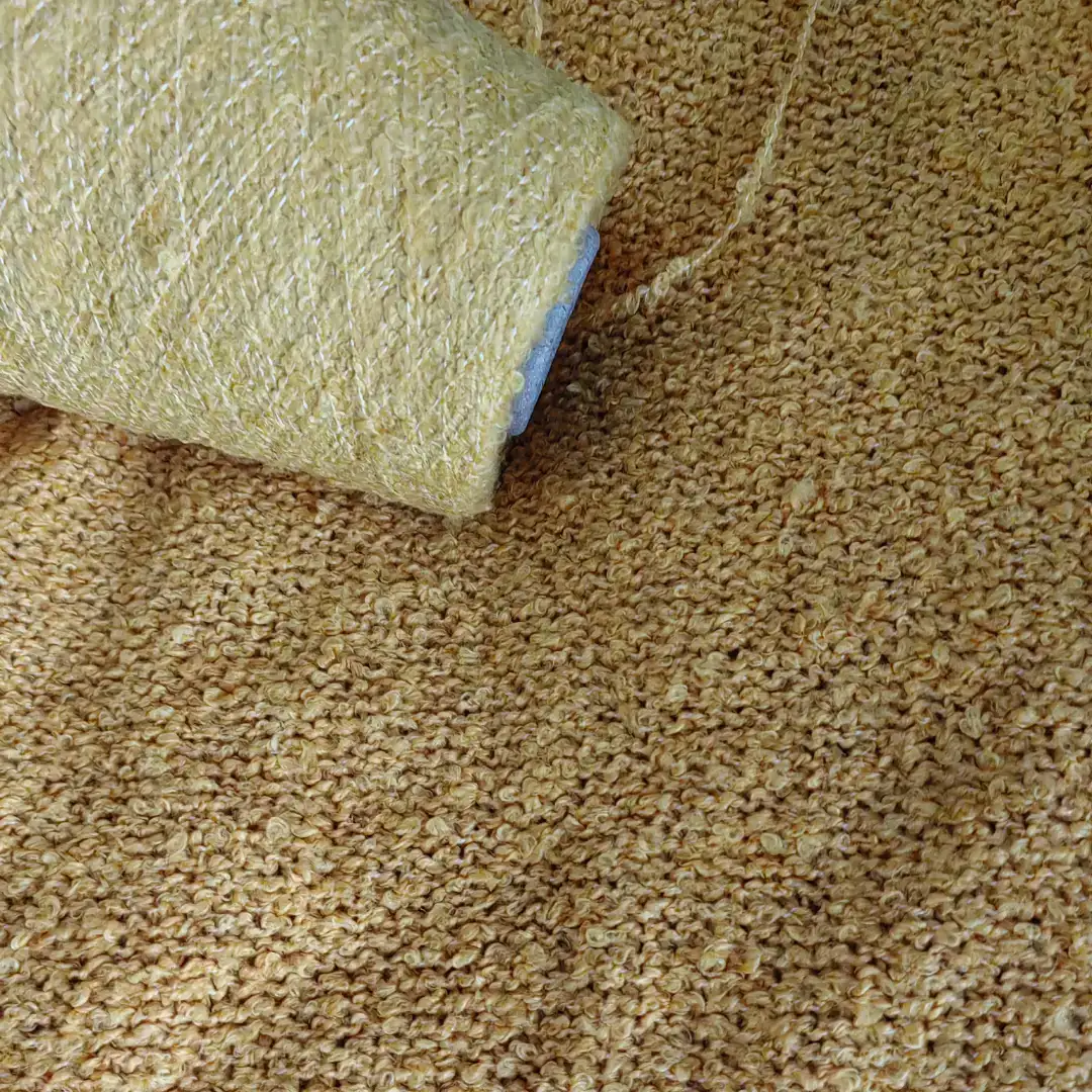 China Yarn for Ladies Vest (Sweater),Open Cardigan (Sweater),Crew Neck Pullover (Sweater),Skirt (Sweater) Mossy Yarn Fancy Yarn Polyester Wool Elastane pale yellow color buy from China wholesaler bulk order at wholesale price free worldwide shipping Alibaba