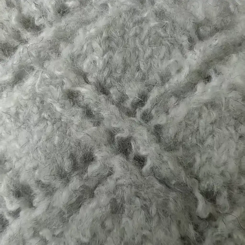 China Yarn for Tank Top,T-shirt (Sweater),Roll Neck Jumper (Sweater) Mossy Yarn Fancy Yarn Cotton Polyester Wool Elastane Gray color buy from China wholesaler bulk order at wholesale price free worldwide shipping Alibaba