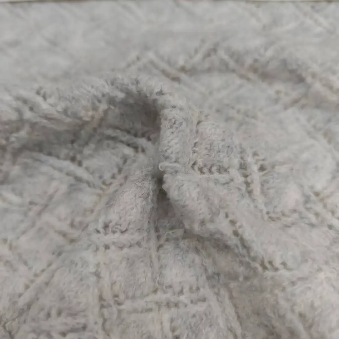 China Yarn for Tank Top,T-shirt (Sweater),Roll Neck Jumper (Sweater) Mossy Yarn Fancy Yarn Cotton Polyester Wool Elastane Gray color buy from China wholesaler bulk order at wholesale price free worldwide shipping Alibaba