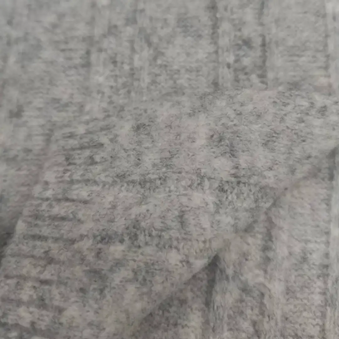 China Yarn for Open Cardigan (Sweater),Full-Zipper Cardigan (Sweater),Half-Zipper Cardigan (Sweater) Mossy Yarn Fancy Yarn Cotton Recycled Polyester Wool Spandex Gray color buy from China wholesaler bulk order at wholesale price free worldwide shipping Alibaba